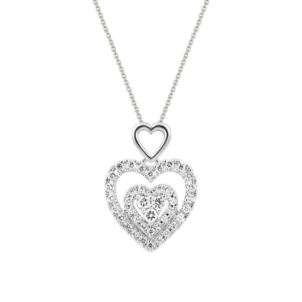 Mặt kim cương viên vàng 14K Heartens