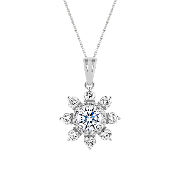 Mặt đính đá CZ vàng 14K Flowering 1CT