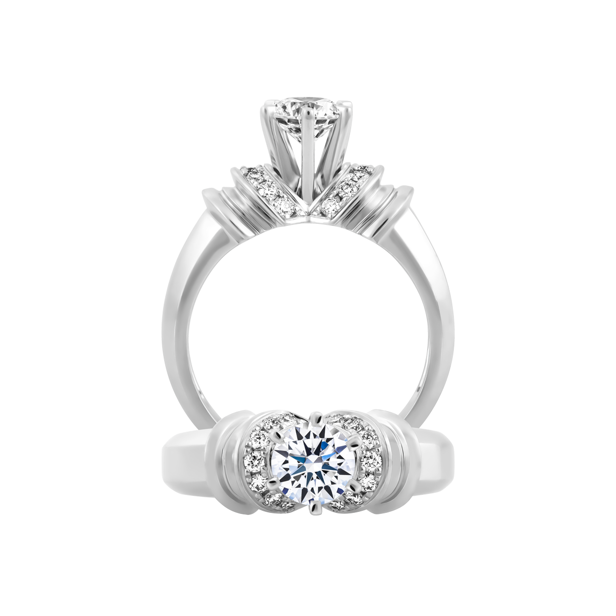 Nhẫn nữ kim cương tấm vàng 14K Nymph N 5C