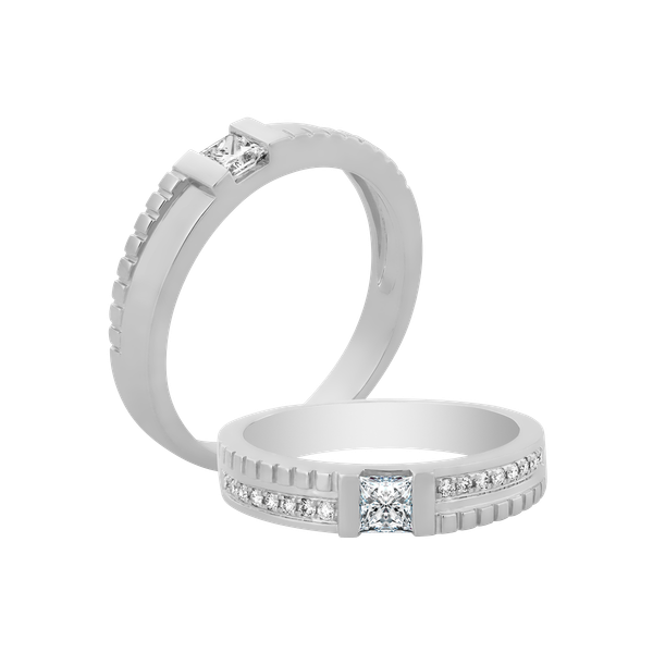 Nhẫn cưới nam kim cương viên vàng 14K Harmory PR1C M