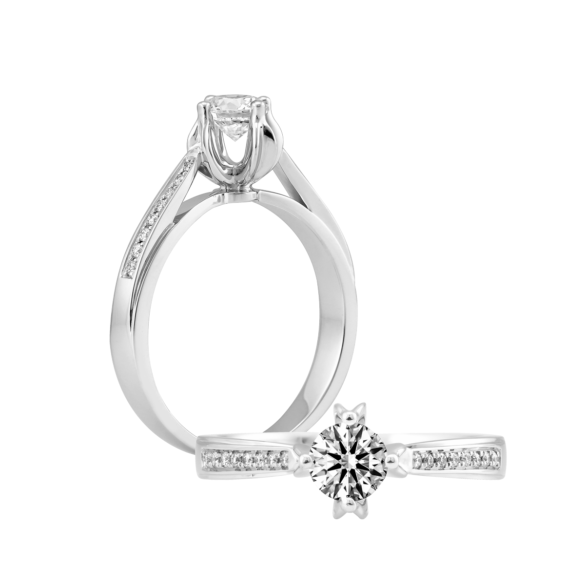 Nhẫn nữ kim cương viên vàng 14K Prospect N GIA 2C