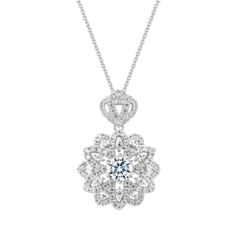 Mặt kim cương tấm vàng 14K Floria 3C