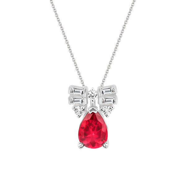 Mặt đính đá màu Ruby vàng 10K Classy S.RUB