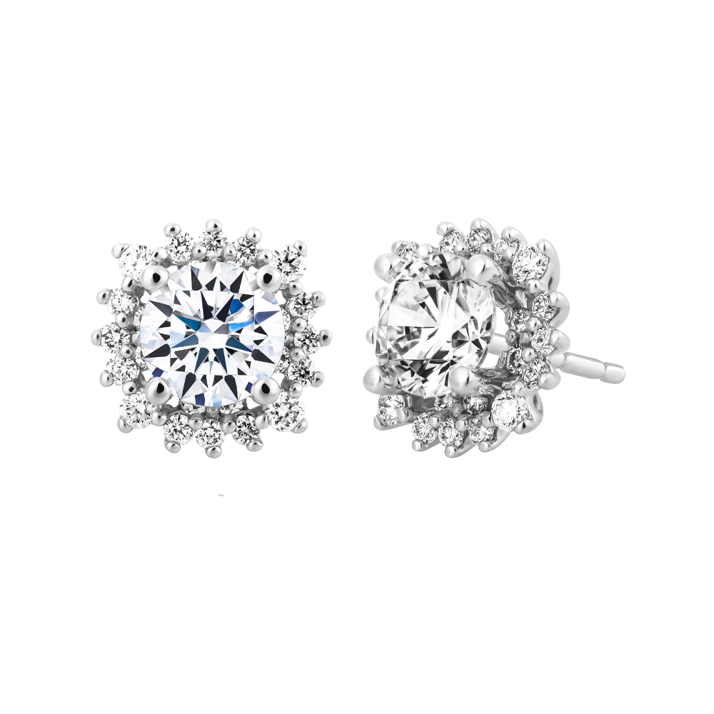 Hoa tai kim cương viên vàng 14K Ethelbert GIA 3C GVER0102447M