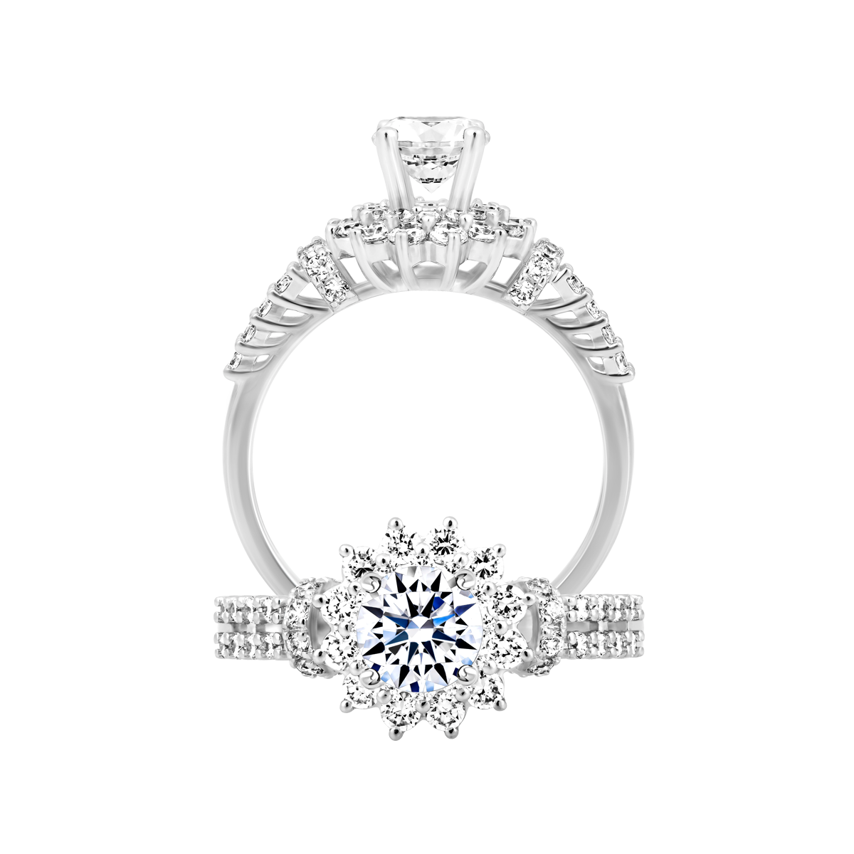 Nhẫn nữ đính đá CZ vàng 14K Annorial 5C