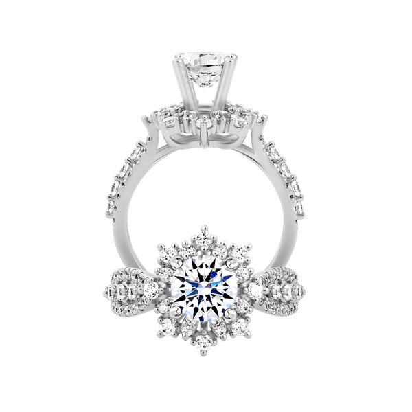 Ổ nhẫn nữ kim cương tấm vàng 14K Kerenza 1CT