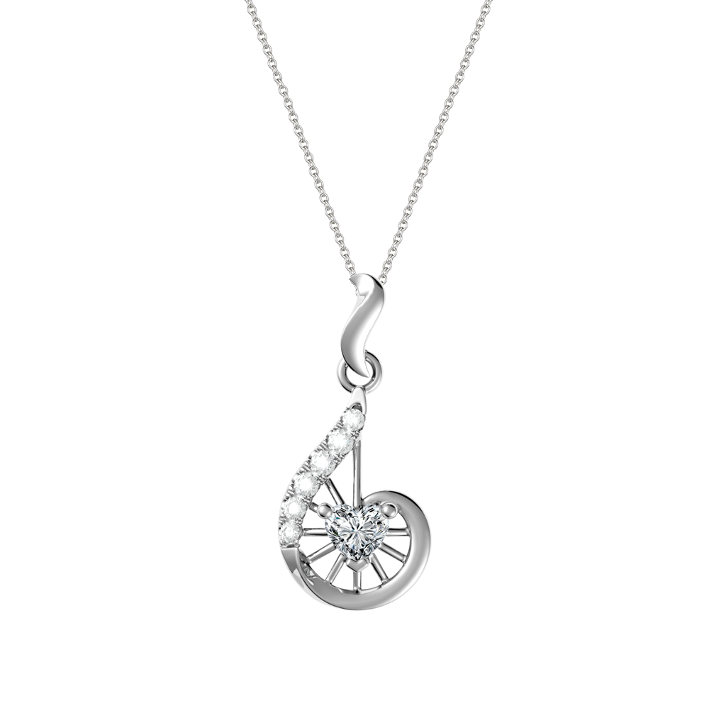 Mặt đính đá CZ vàng 10K Heartshell HR