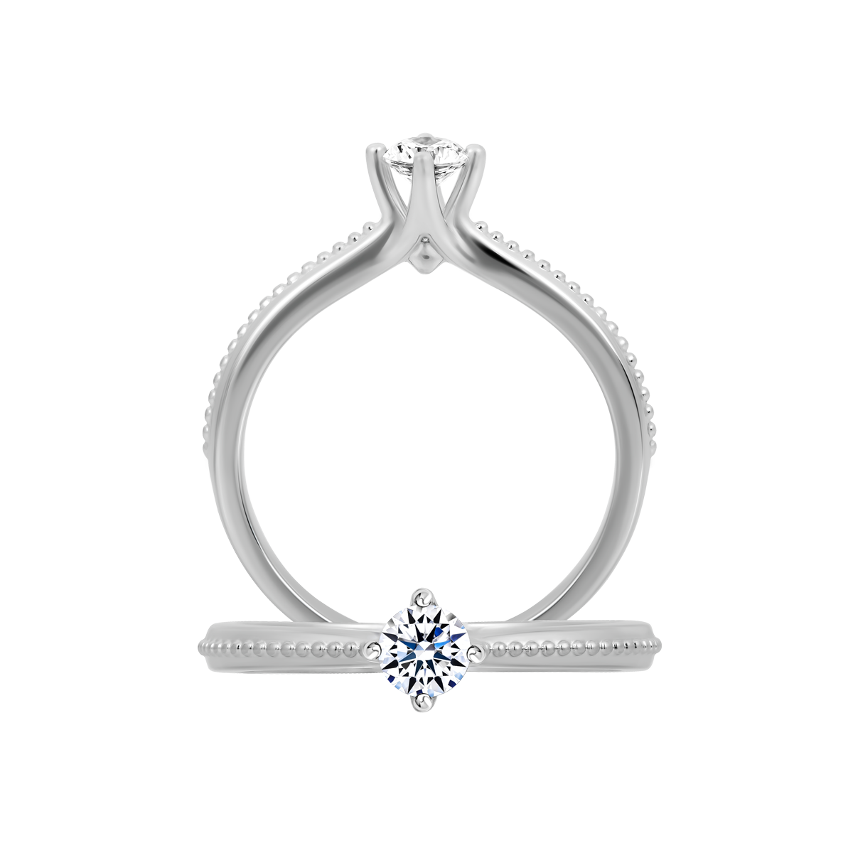 Nhẫn nữ kim cương 8 Hearts & Arrows vàng 14K Dalan N H&A 2C
