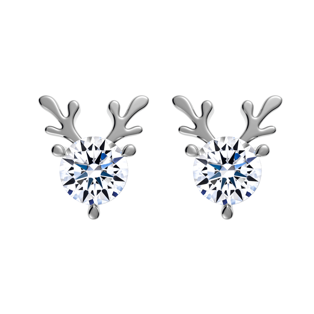 Hoa tai đính đá CZ vàng 10K Deery 3C