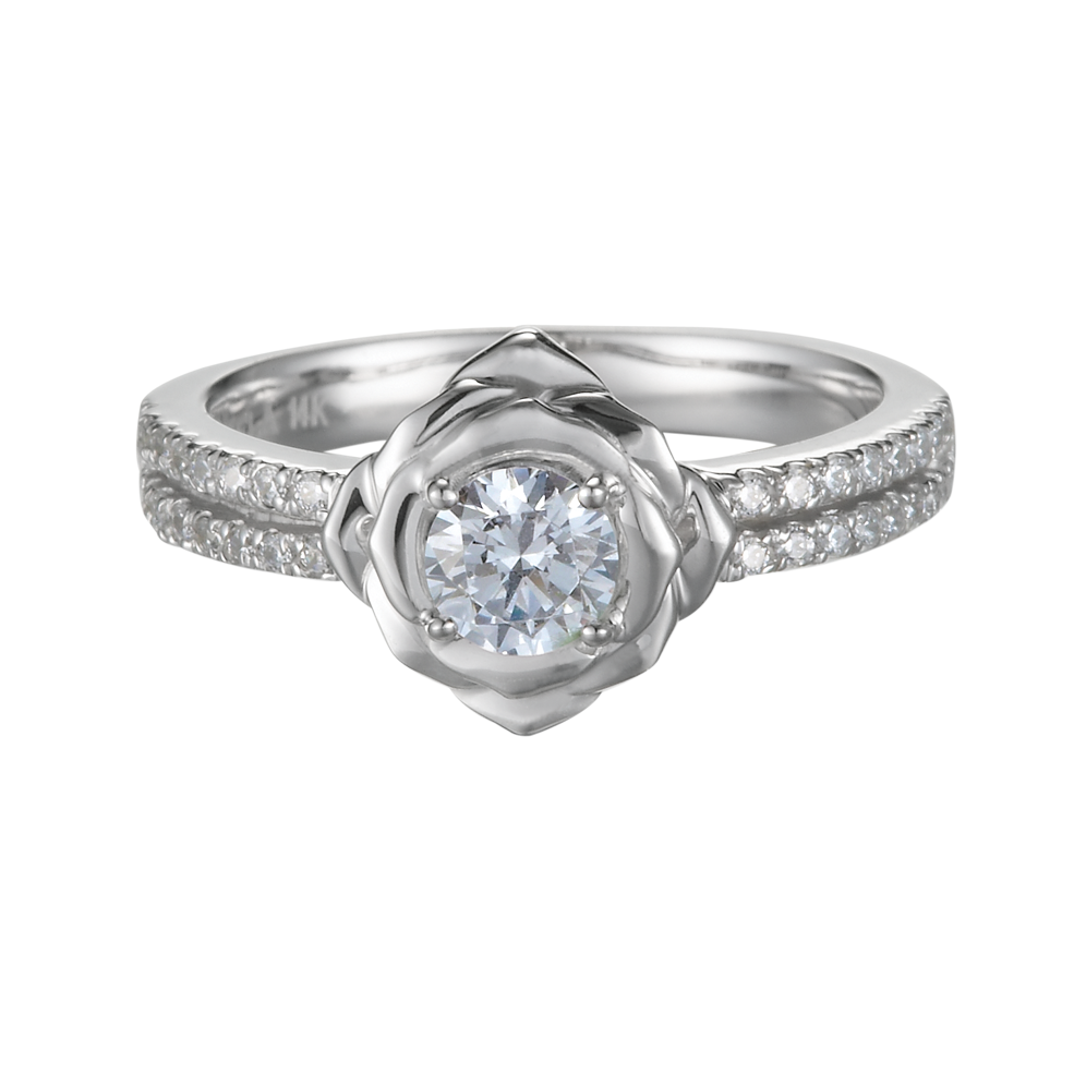 Nhẫn nữ kim cương tấm vàng 14K Black rose 3C