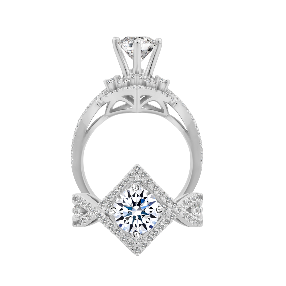 Nhẫn nữ đính đá CZ vàng 14K Flory 1CT