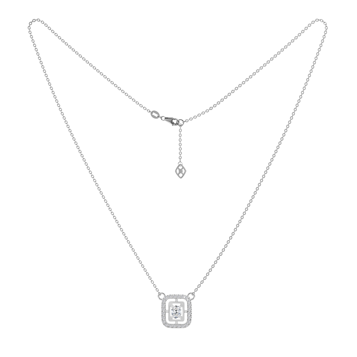 Dây liền mặt đính đá CZ vàng 18K Lucia