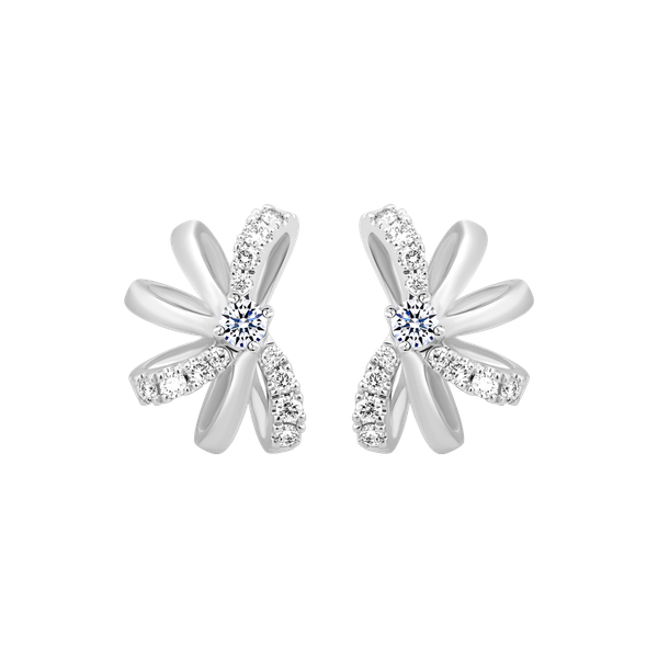 Hoa tai kim cương viên vàng 14K Venix