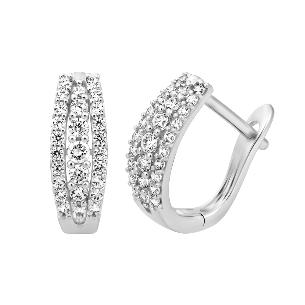 Hoa tai đính đá CZ vàng 10K Validate