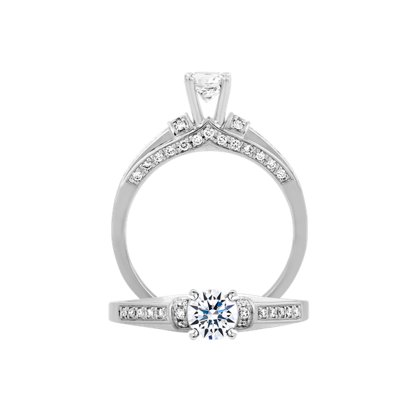 Nhẫn nữ kim cương viên vàng 14K Jocasta GIA 3C