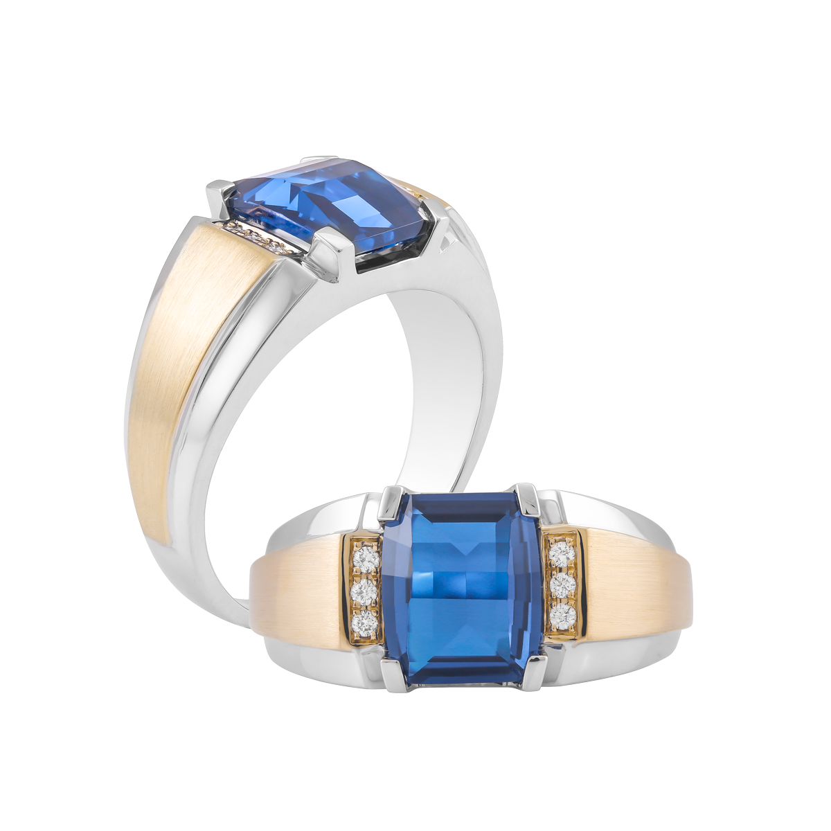 Nhẫn nam kim cương tấm vàng 14K Billy 2 S.SAP WY