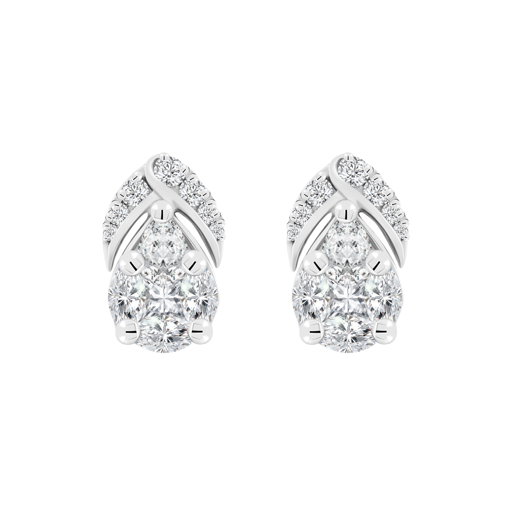 Hoa tai kim cương viên vàng 18K Jena A315 TD