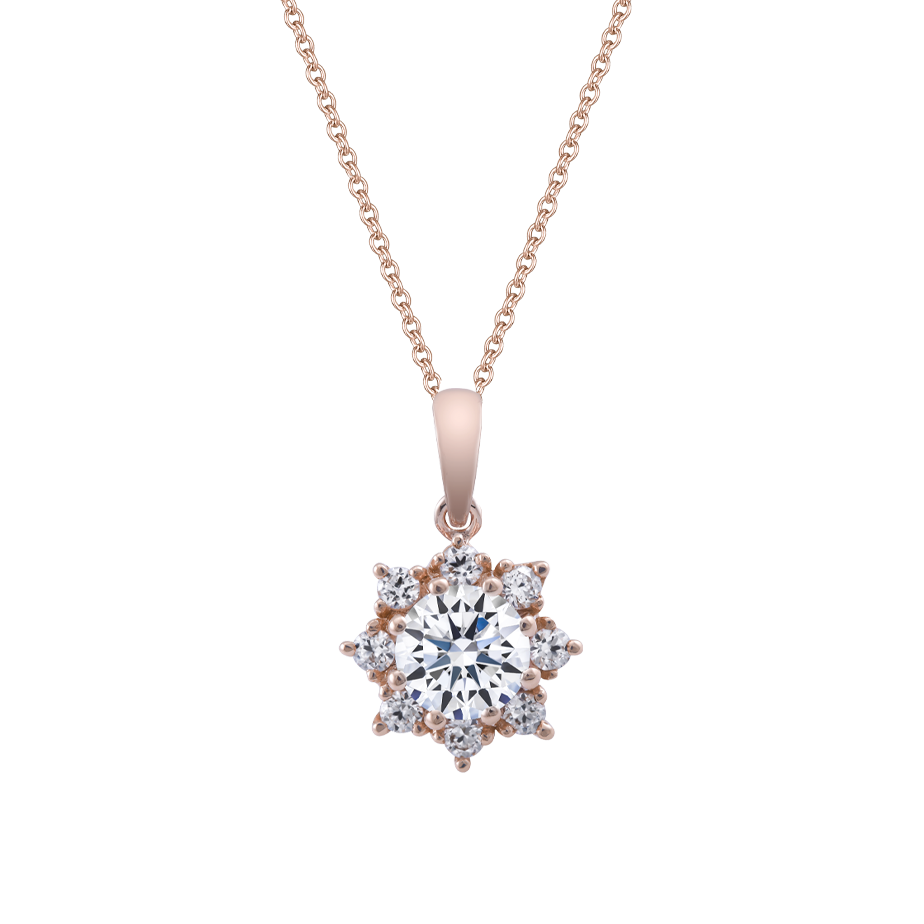 Mặt kim cương tấm vàng 14K Elissa N 5C