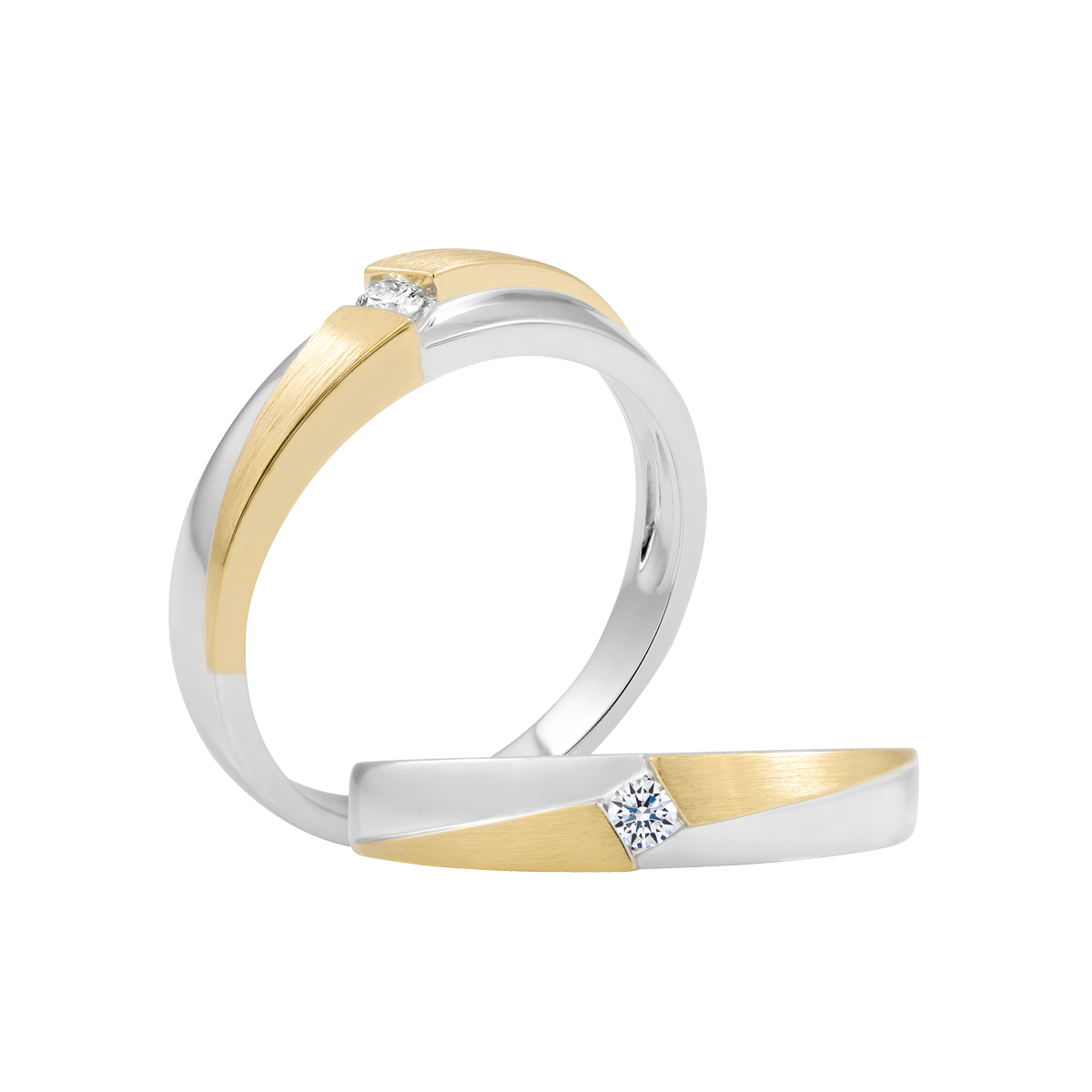 Nhẫn cưới nam kim cương vàng 14K Eritha 5p M