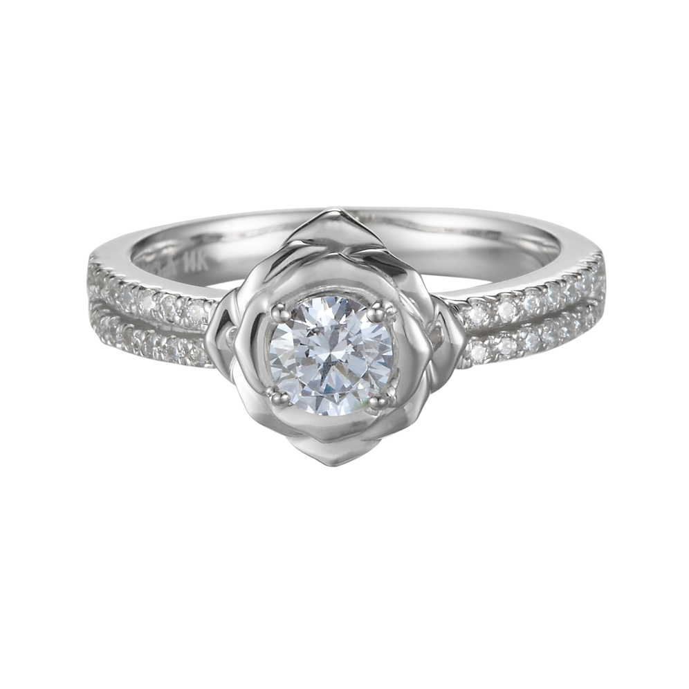 Nhẫn nữ kim cương tấm vàng 14K Black rose 3C