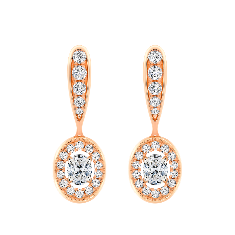 Hoa tai kim cương viên vàng 18K Jena A028 TD