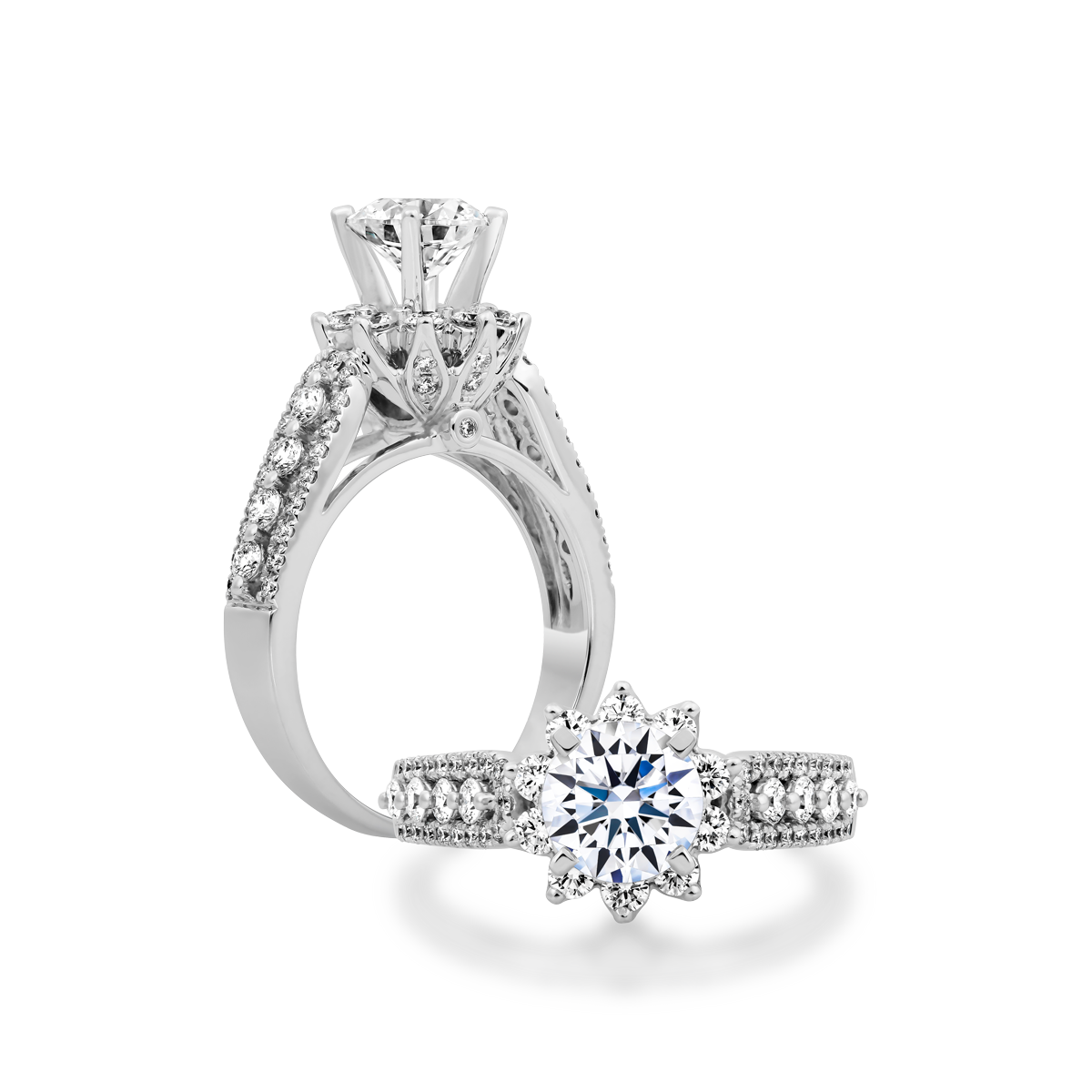 Nhẫn nữ kim cương tấm vàng 14K Beleza N 1CT GVRG0251738