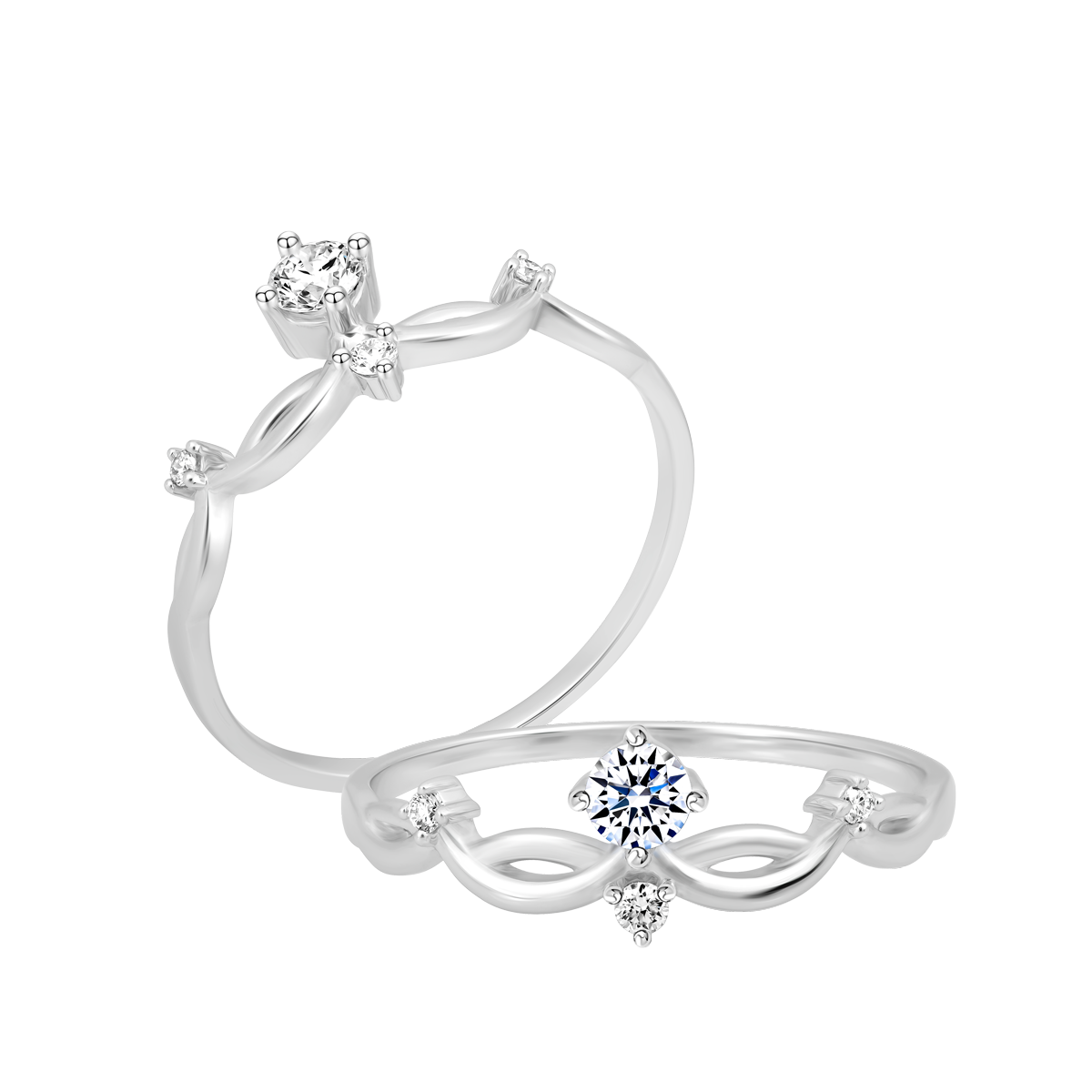 Nhẫn nữ kim cương vàng 14K Caryln 10P