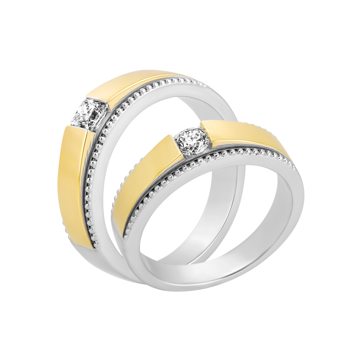 Nhẫn cưới nam kim cương viên vàng 14K Sympathique PR2C M