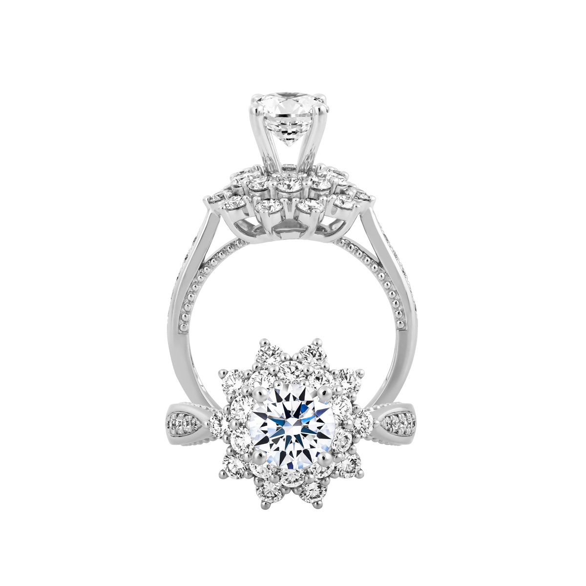 Nhẫn nữ kim cương tấm vàng 14K Micah 5C