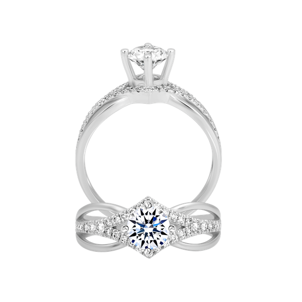 Nhẫn nữ kim cương tấm vàng 14K Fantastic 5C