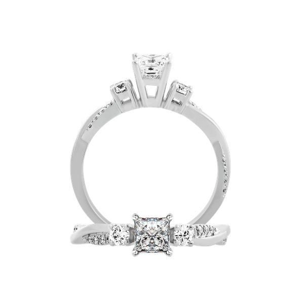 Nhẫn nữ kim cương viên vàng 14K Davita PR 2C