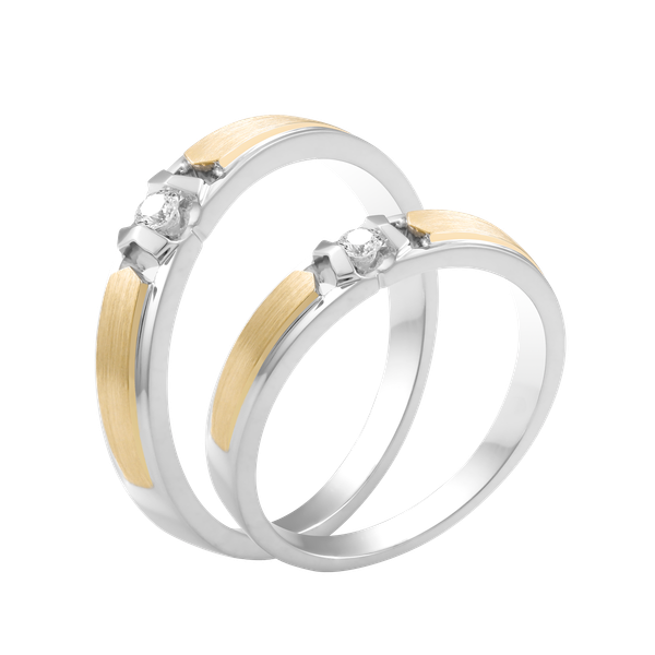 Nhẫn cưới nữ kim cương vàng 14K Dorence 5p F