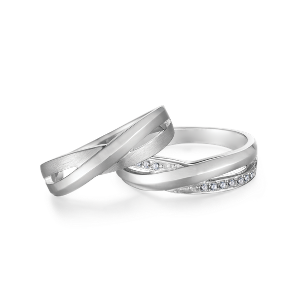 Nhẫn cưới nữ kim cương viên vàng 14K Dreamy F