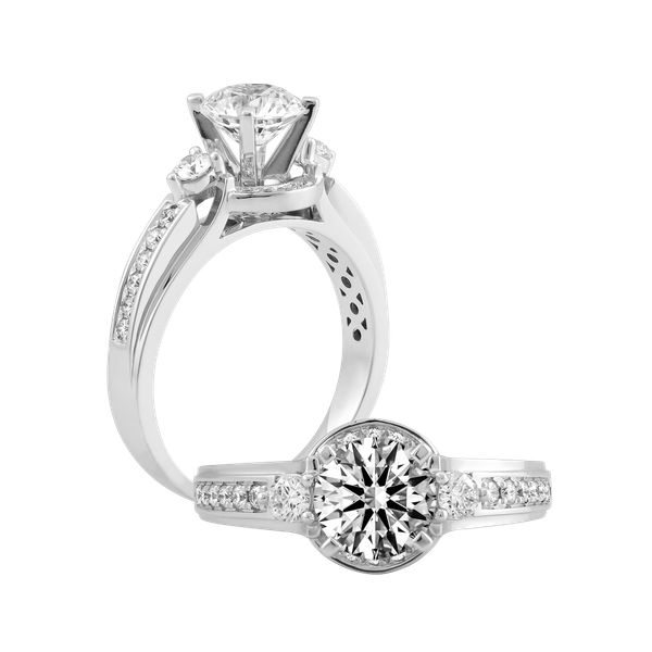 Ổ nhẫn nữ kim cương tấm vàng 14K Galena N 5C