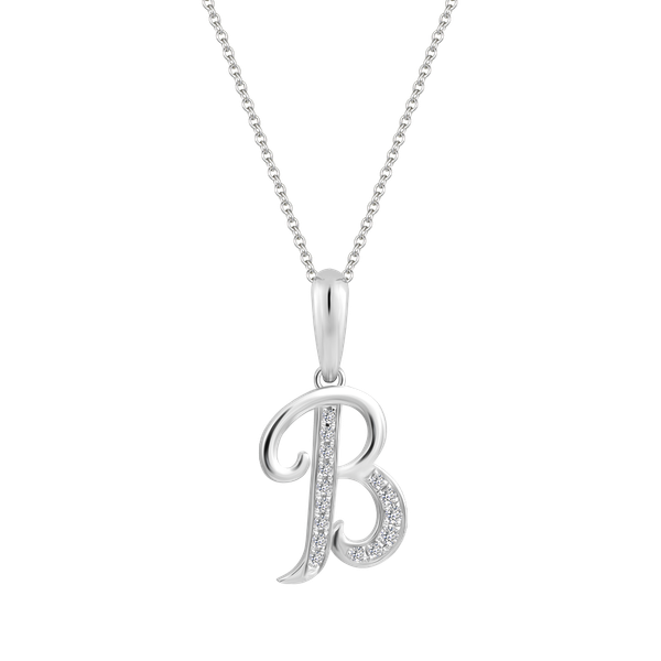 Mặt kim cương viên vàng 14K Letter B