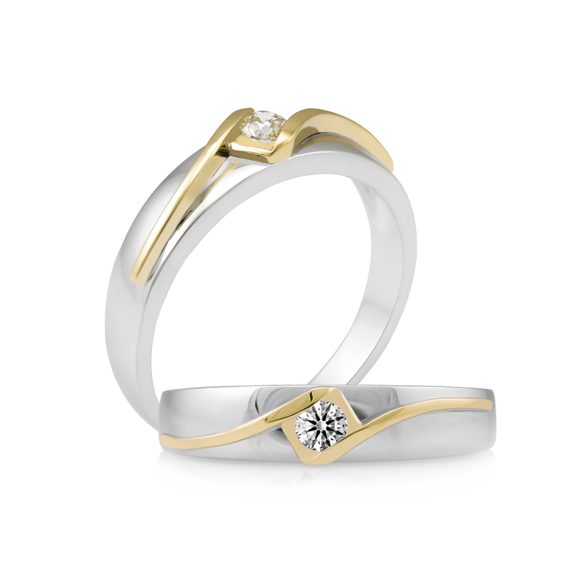 Nhẫn cưới nam kim cương vàng 14K Balland 10p M