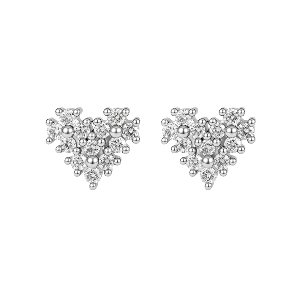 Hoa tai kim cương viên vàng 14K Heartara TD