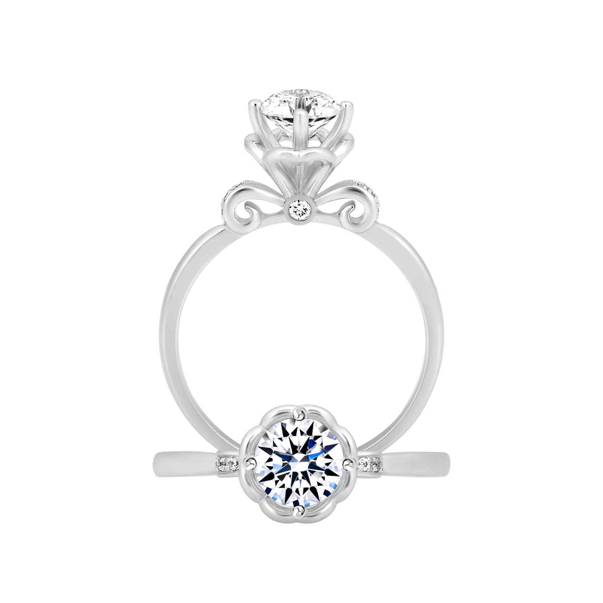 Nhẫn nữ đính đá CZ vàng 14K Stunning 5C