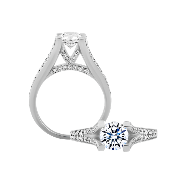 Nhẫn nữ kim cương tấm vàng 14K Modesty 3C GVRG0255702