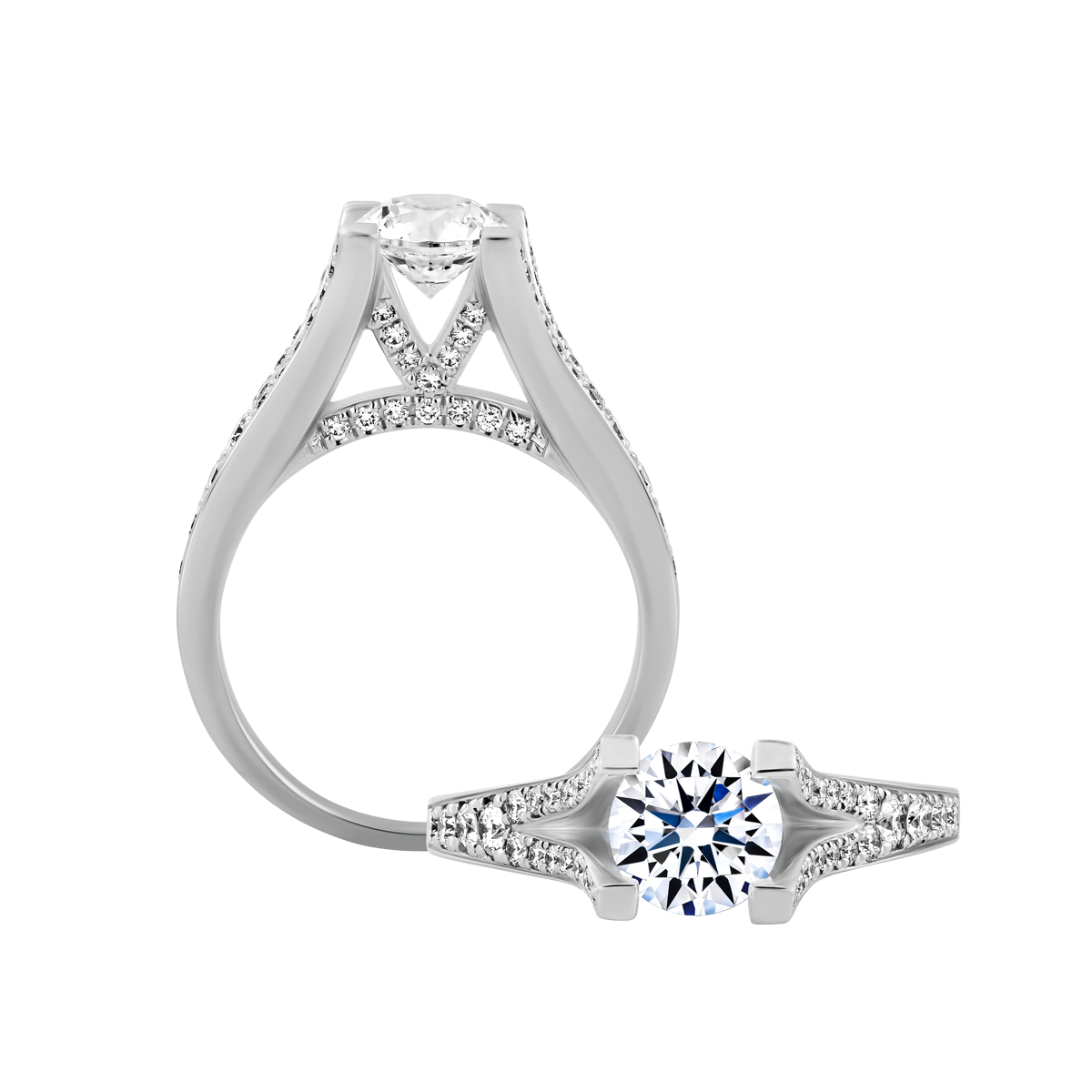 Nhẫn nữ kim cương tấm vàng 14K Modesty 3C GVRG0255702