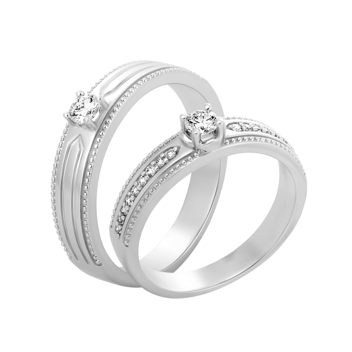 Nhẫn cưới nam kim cương viên vàng 14K Sweetie RD1C M