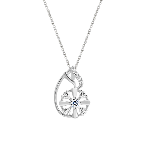 Mặt kim cương vàng 14K Flowershell 5p
