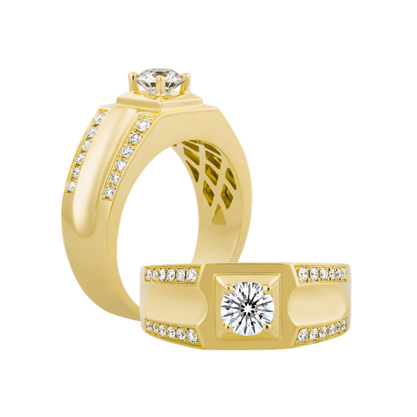 Nhẫn nam kim cương tấm vàng 14K Martines 5C Y