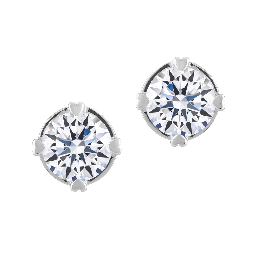 Hoa tai đính đá CZ vàng 18K Jussi 5C GVER0091902