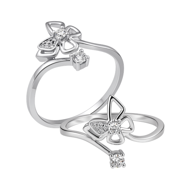 Nhẫn nữ kim cương viên vàng 14K Butterio TD