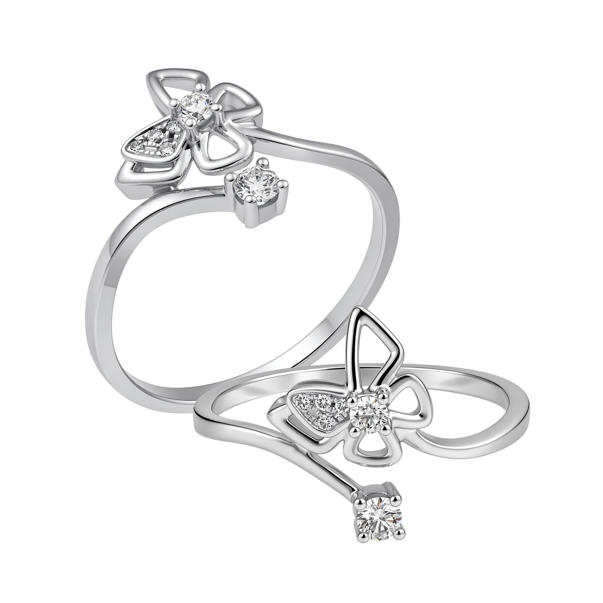Nhẫn nữ kim cương viên vàng 14K Butterio TD