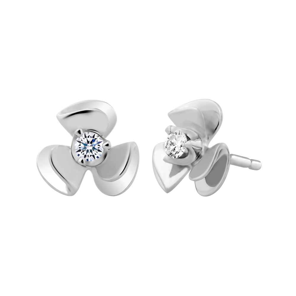 Hoa tai kim cương vàng 14K Efrain 5p GVER0070301