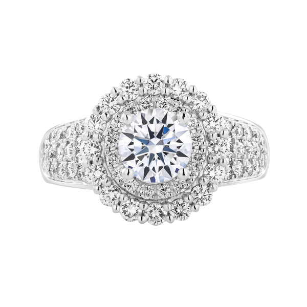 Ổ nhẫn nữ kim cương tấm vàng 14K Brucey 3C