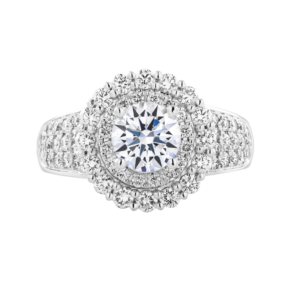 Ổ nhẫn nữ kim cương tấm vàng 14K Brucey 3C