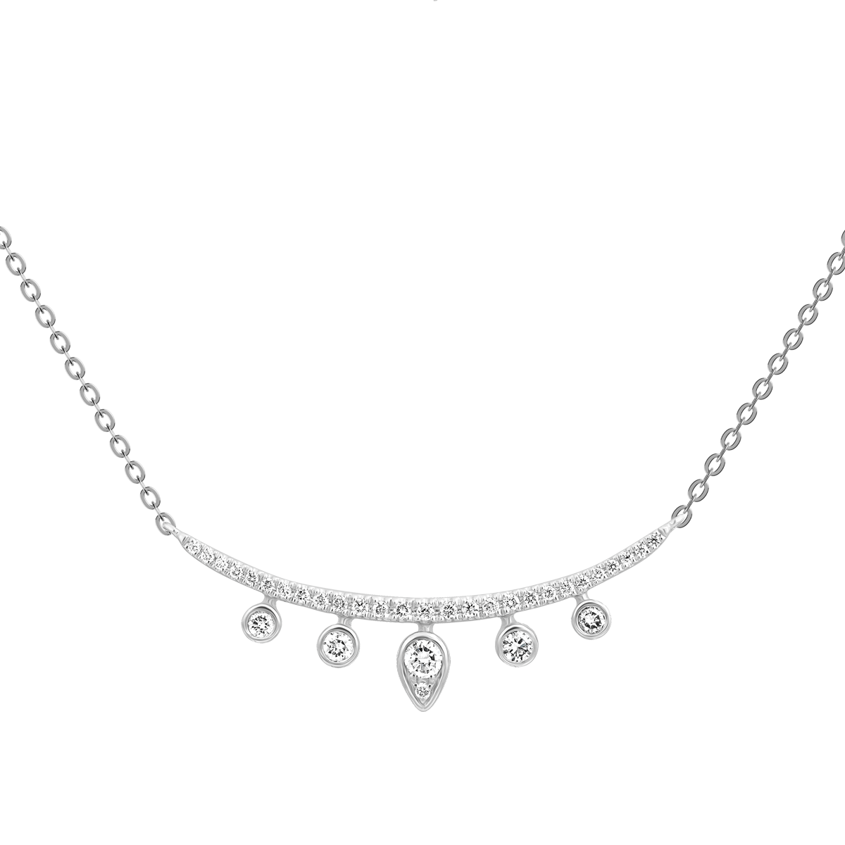 Dây liền mặt kim cương viên vàng 14K Jena A691 TD